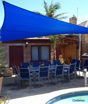 New Coolaroo Coolhaven Shadesail, 12Ft, Sapphire Blue, creates great shade and beautiful outdoor environment.