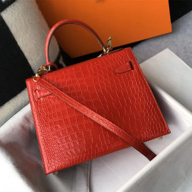 New crocodile pattern platinum bag