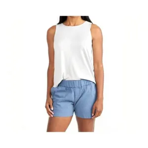 NEW FREE FLY women's stretch canvas short in sail blue