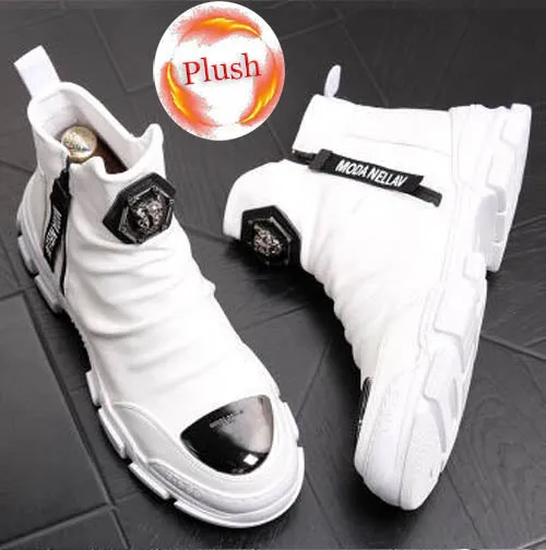 New Handmade Ankle Boots for Young Men Genuine Leather Fashion Snow Boots Super Quality Men Brand Designer Shoes