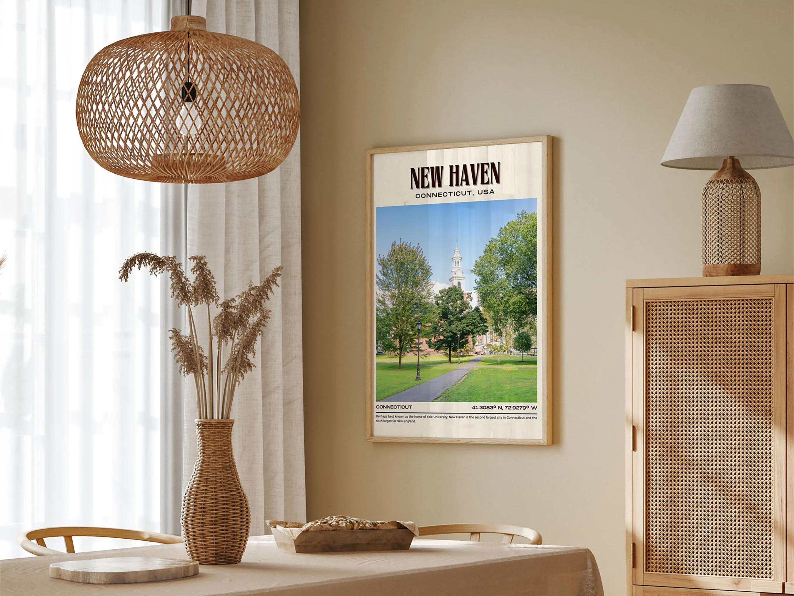 New Haven Vintage Wall Art, Connecticut, USA