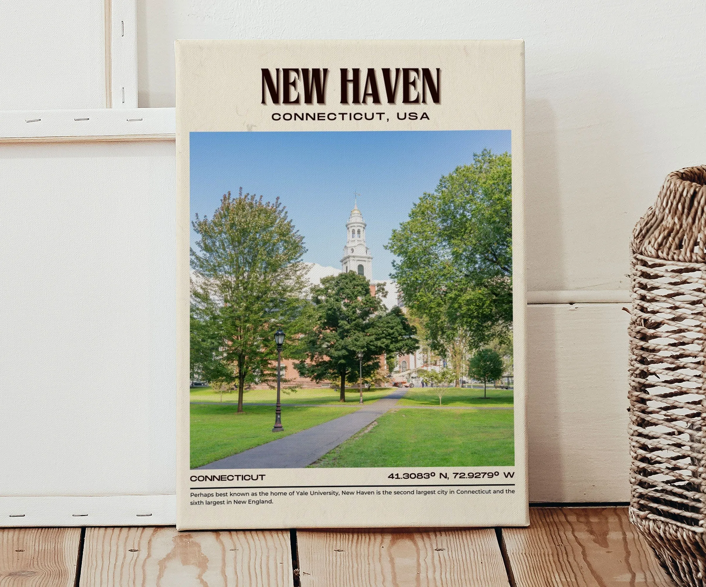 New Haven Vintage Wall Art, Connecticut, USA