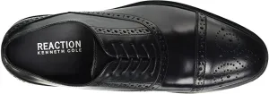 New Kenneth Cole REACTION Men's Zac Lace Up Oxford, 100% Leather, Black, Sz 9.5, Retails $120 