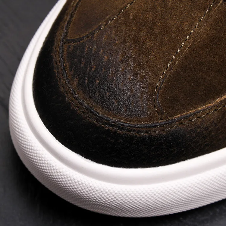 New Men Fashion Casual Ankle Boots Spring Autumn Thick Bottom High Top Leisure Sneakers Male Breathable Retro Shoes