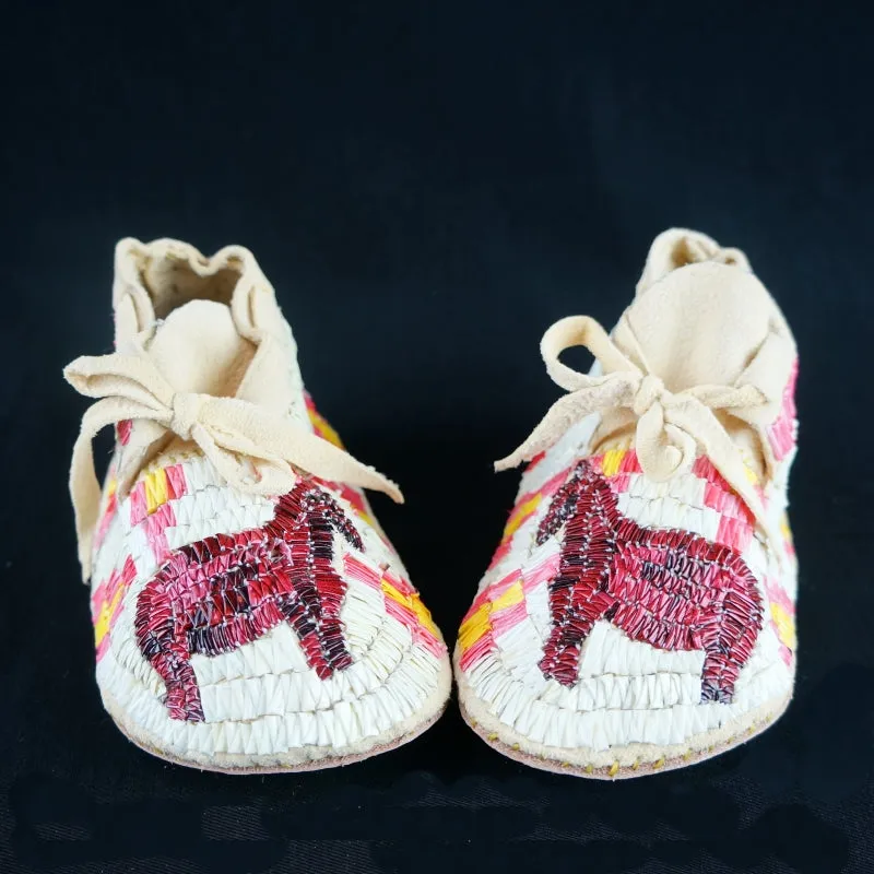 Newborn Quilled Moccasin and Turtle Amulet Set