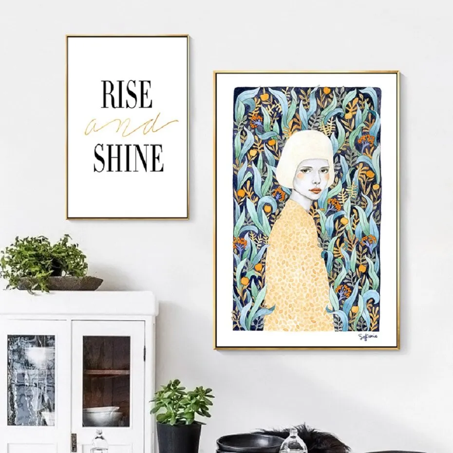Nordic Fashion Girl Poster Wall Art
