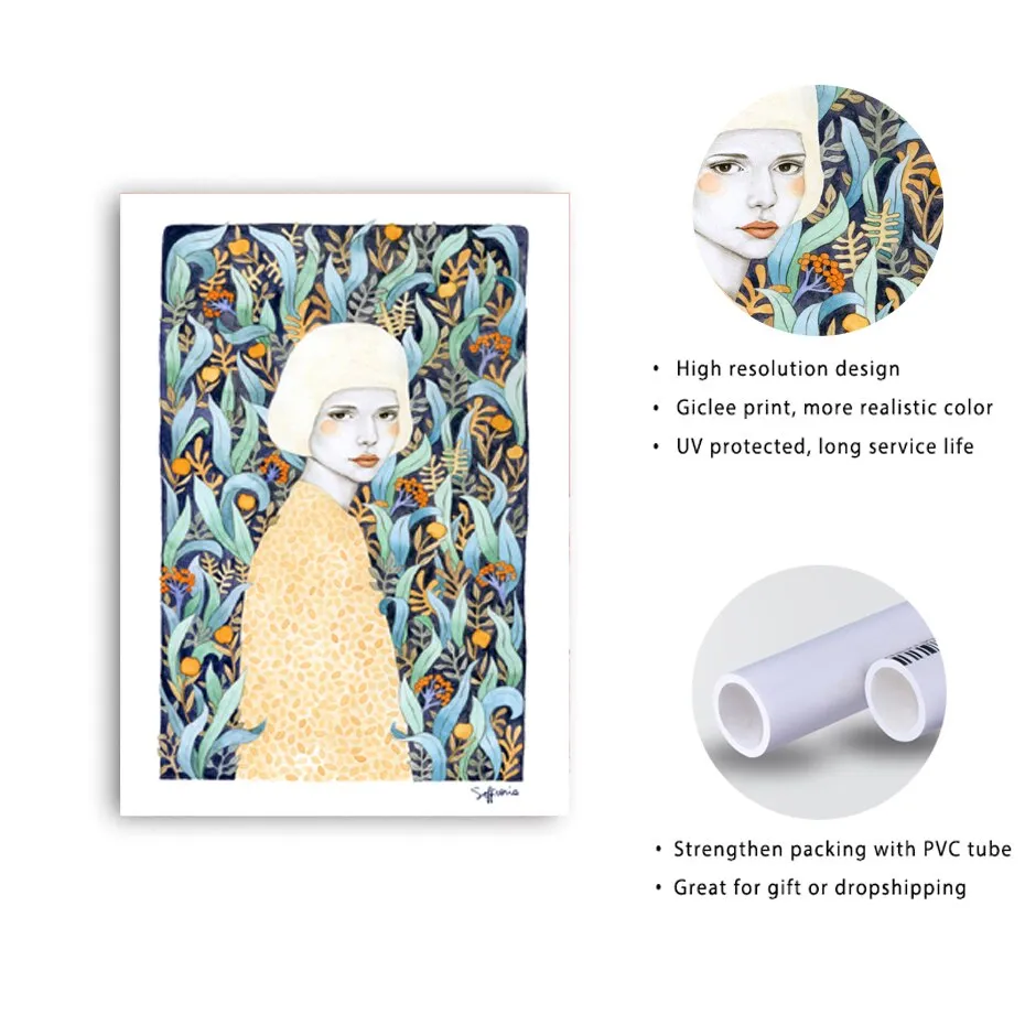 Nordic Fashion Girl Poster Wall Art
