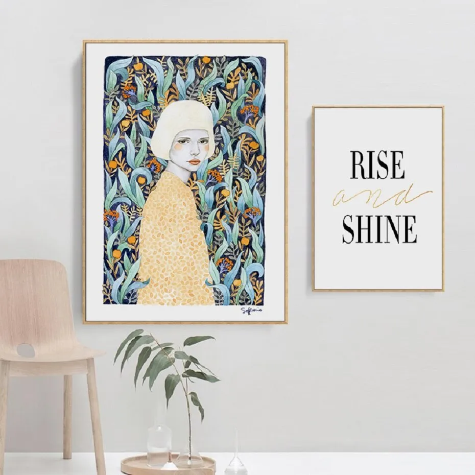 Nordic Fashion Girl Poster Wall Art
