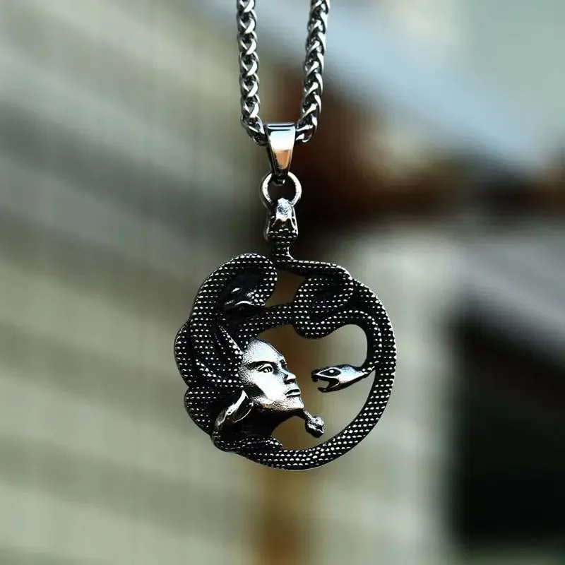 Nordic Vintage Snake Pendant | Stainless Steel Retro Design