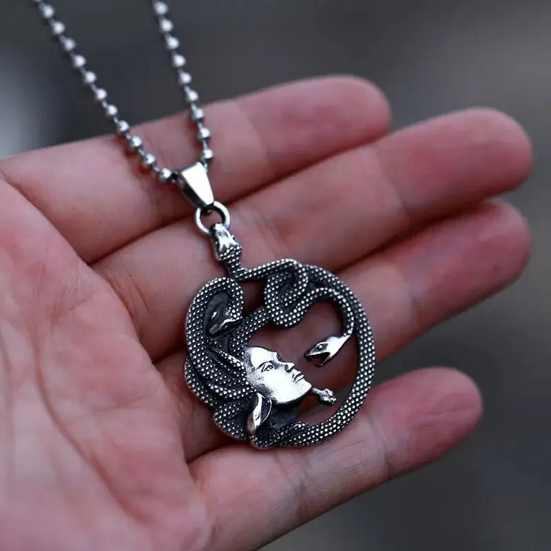 Nordic Vintage Snake Pendant | Stainless Steel Retro Design