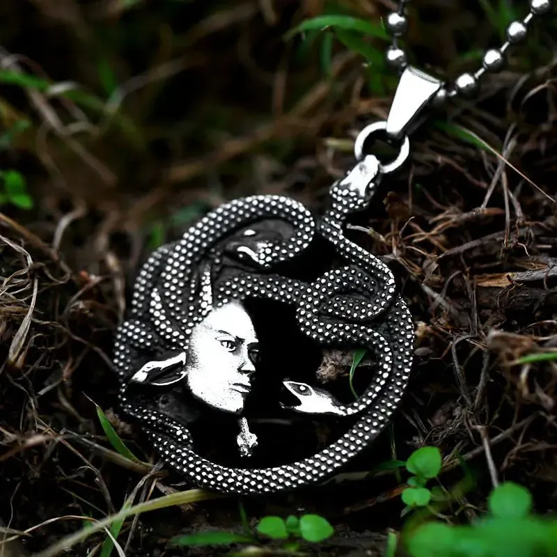Nordic Vintage Snake Pendant | Stainless Steel Retro Design