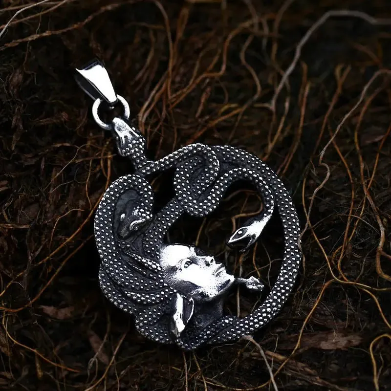 Nordic Vintage Snake Pendant | Stainless Steel Retro Design