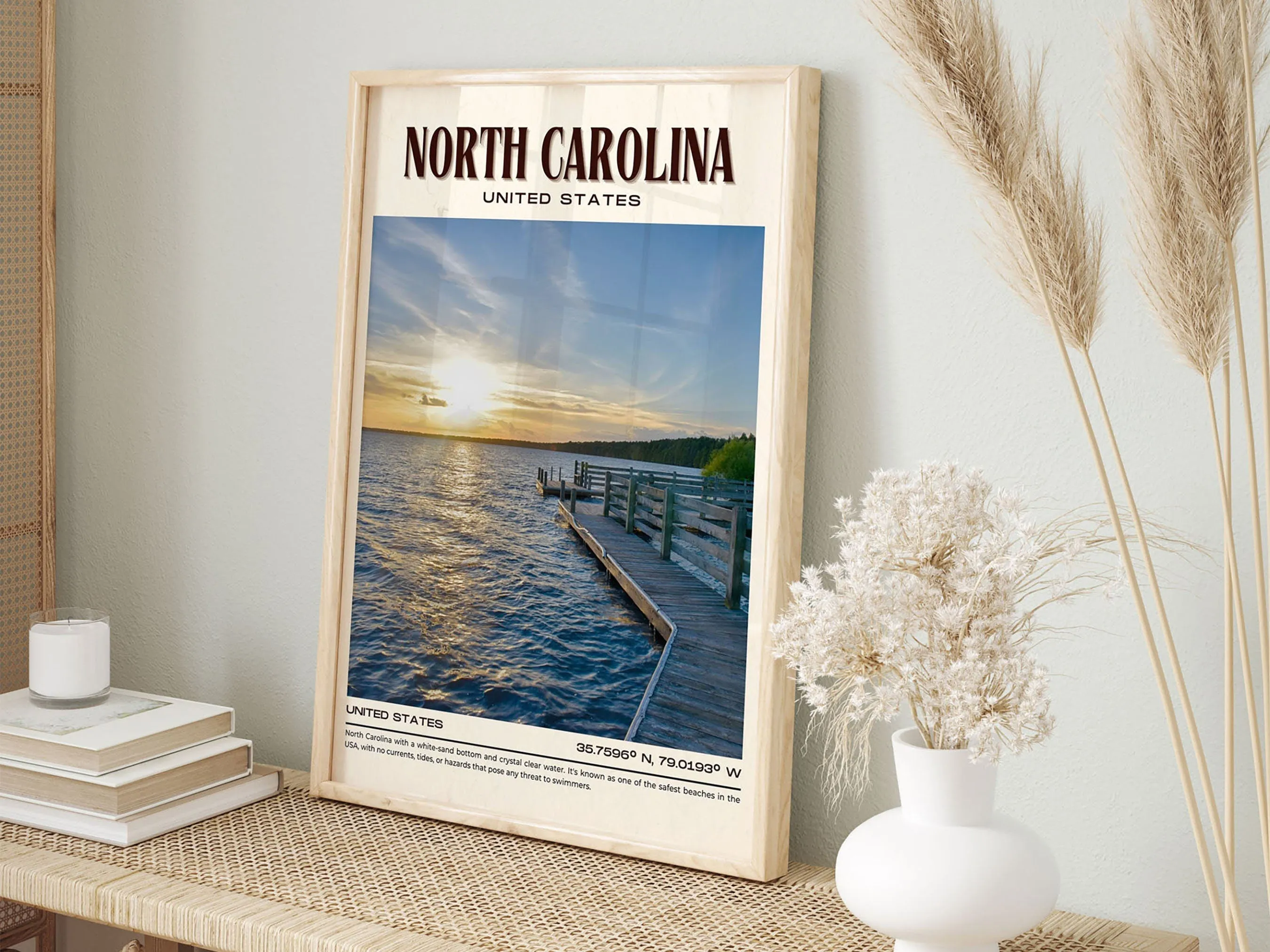 North Carolina Vintage Wall Art, USA