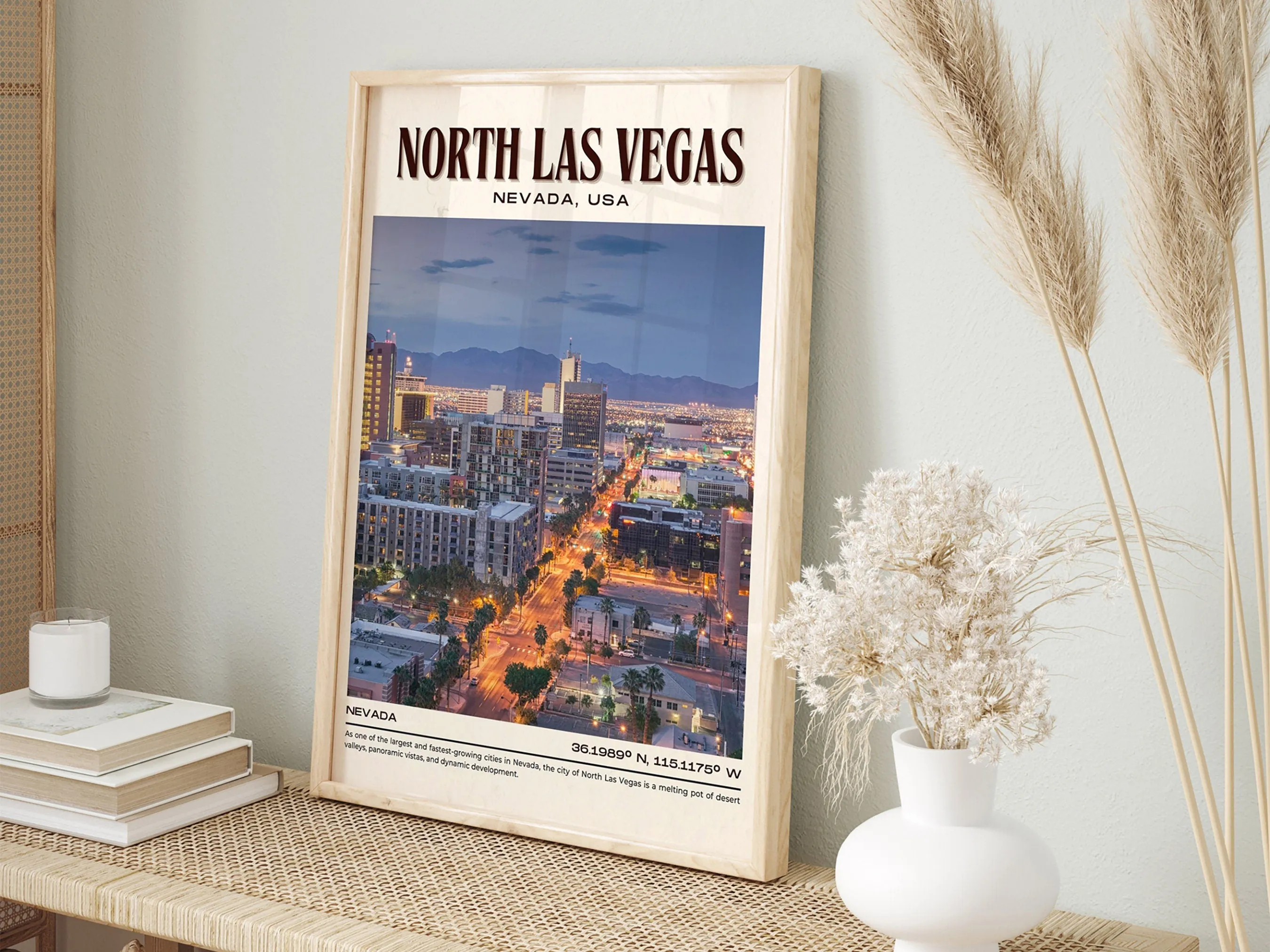 North Las Vegas Vintage Wall Art, Nevada, USA