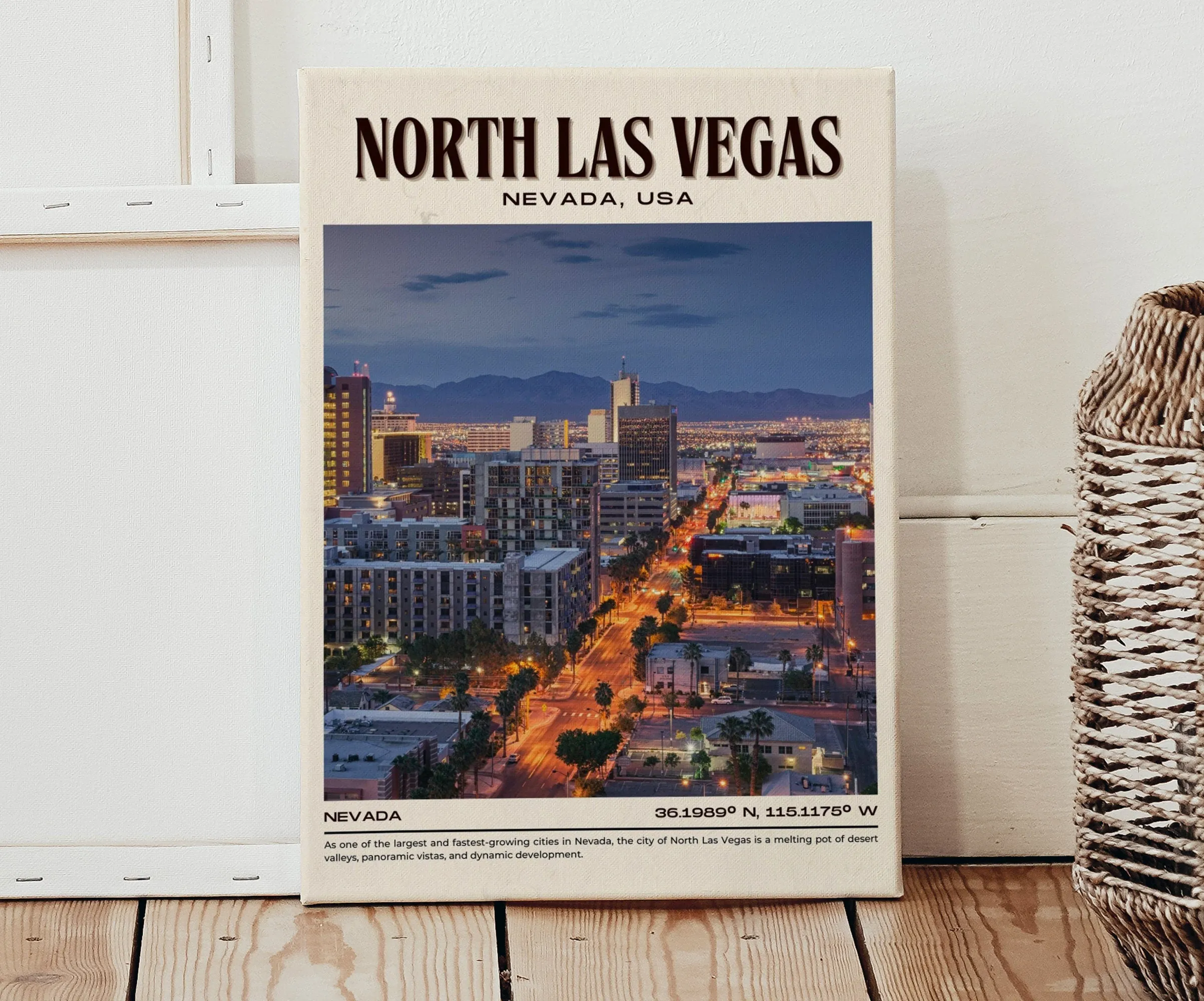 North Las Vegas Vintage Wall Art, Nevada, USA
