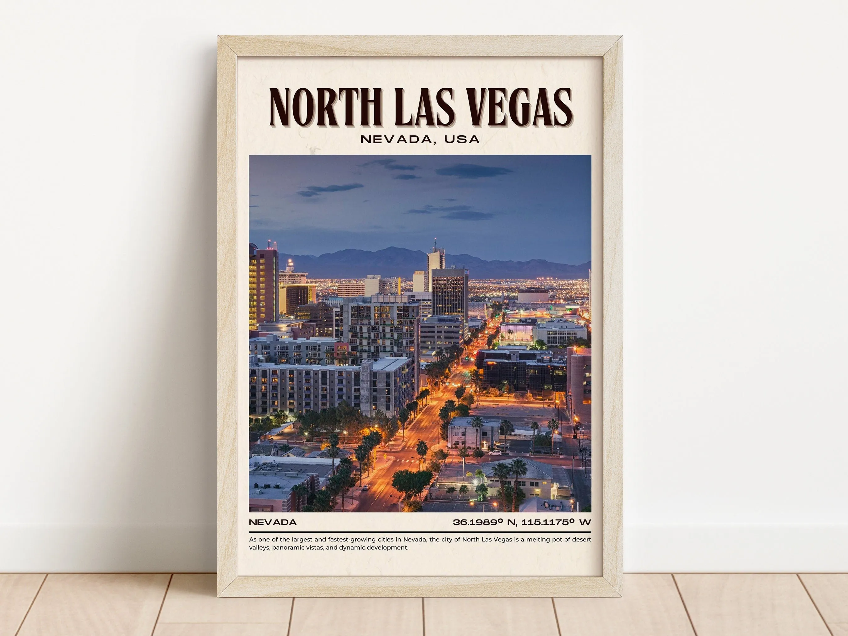 North Las Vegas Vintage Wall Art, Nevada, USA