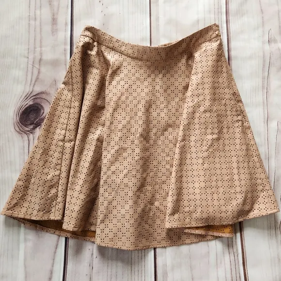 NWT Anthropologie &quot;Astral Swing Skirt&quot; Faux Leather Perforated | Women's Size 10