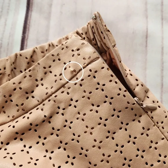 NWT Anthropologie &quot;Astral Swing Skirt&quot; Faux Leather Perforated | Women's Size 10