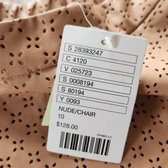 NWT Anthropologie &quot;Astral Swing Skirt&quot; Faux Leather Perforated | Women's Size 10