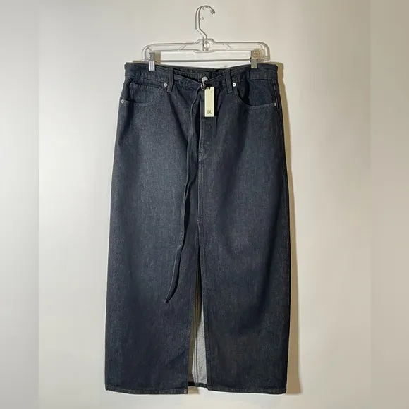 NWT Banana Republic Denim Maxi Skirt Women's in Rinse Black Wash