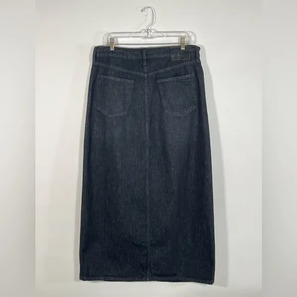 NWT Banana Republic Denim Maxi Skirt Women's in Rinse Black Wash