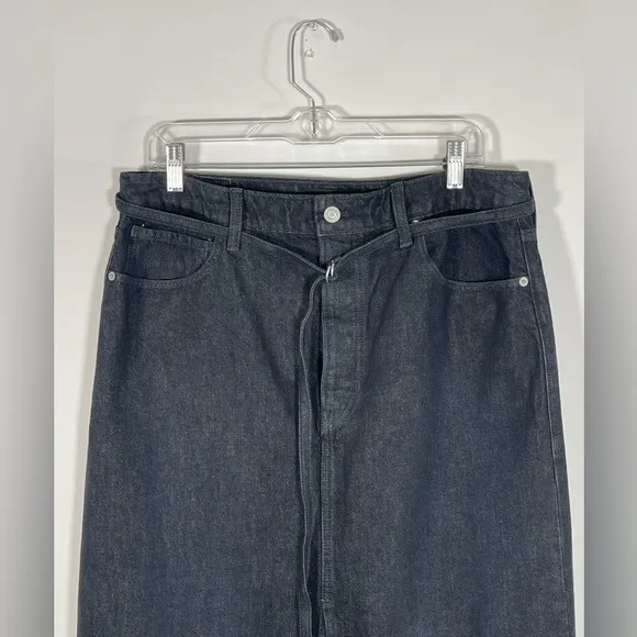 NWT Banana Republic Denim Maxi Skirt Women's in Rinse Black Wash