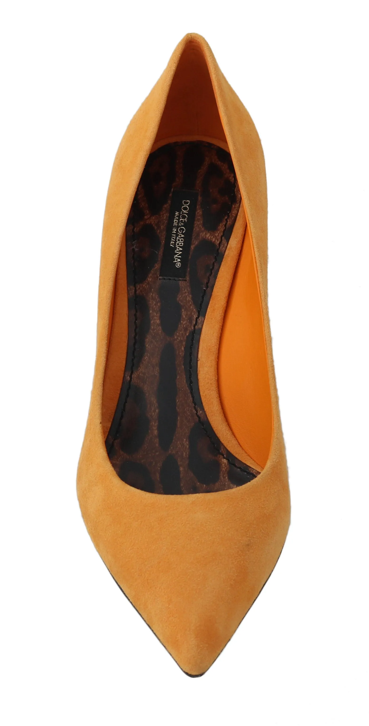 Orange Suede Leather Pumps