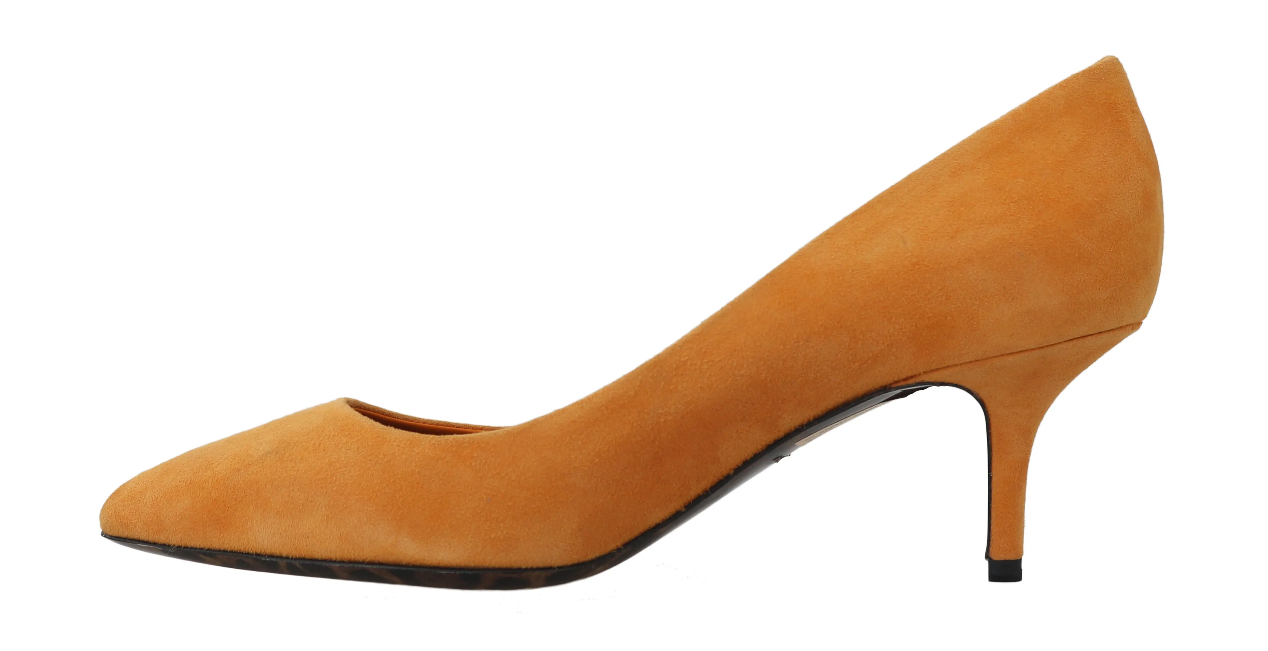 Orange Suede Leather Pumps