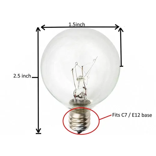 Outdoor Patio Lights - 20 Feet Round Bulb I SPAFAIR