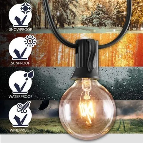 Outdoor Patio Lights - 20 Feet Round Bulb I SPAFAIR