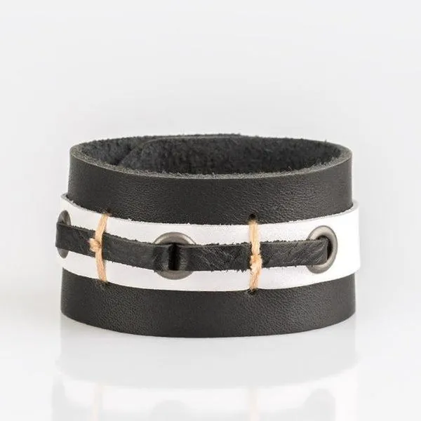 Paparazzi "Bear Lake - Black" Leather Men's Bracelet
