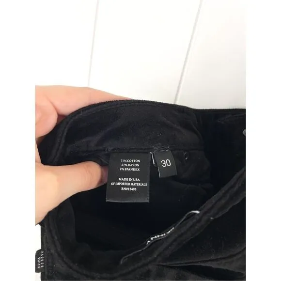 Parker Smith Ava Velvet Black Skinny Jeans Size 30