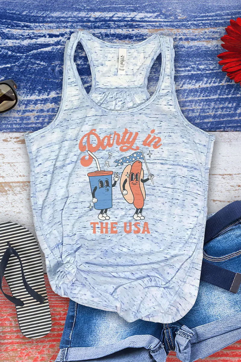 Party In The USA Flowy Racerback Tank