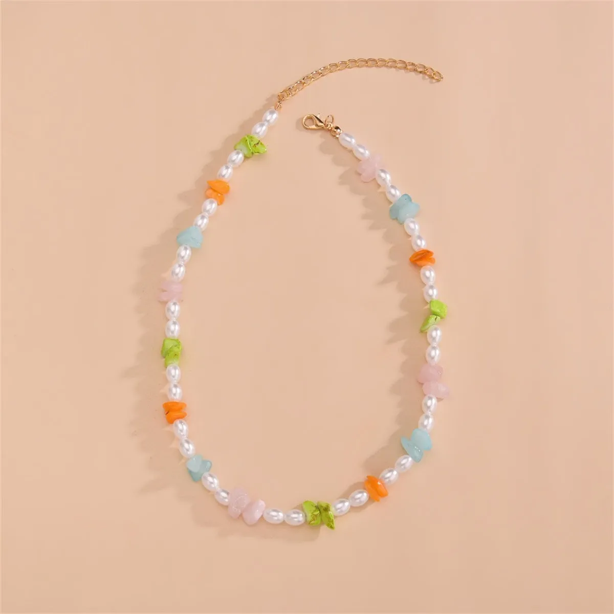 Pastel Quartz & Pearl 18K Gold-Plated Beaded Necklace