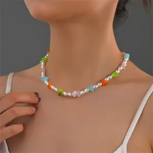 Pastel Quartz & Pearl 18K Gold-Plated Beaded Necklace