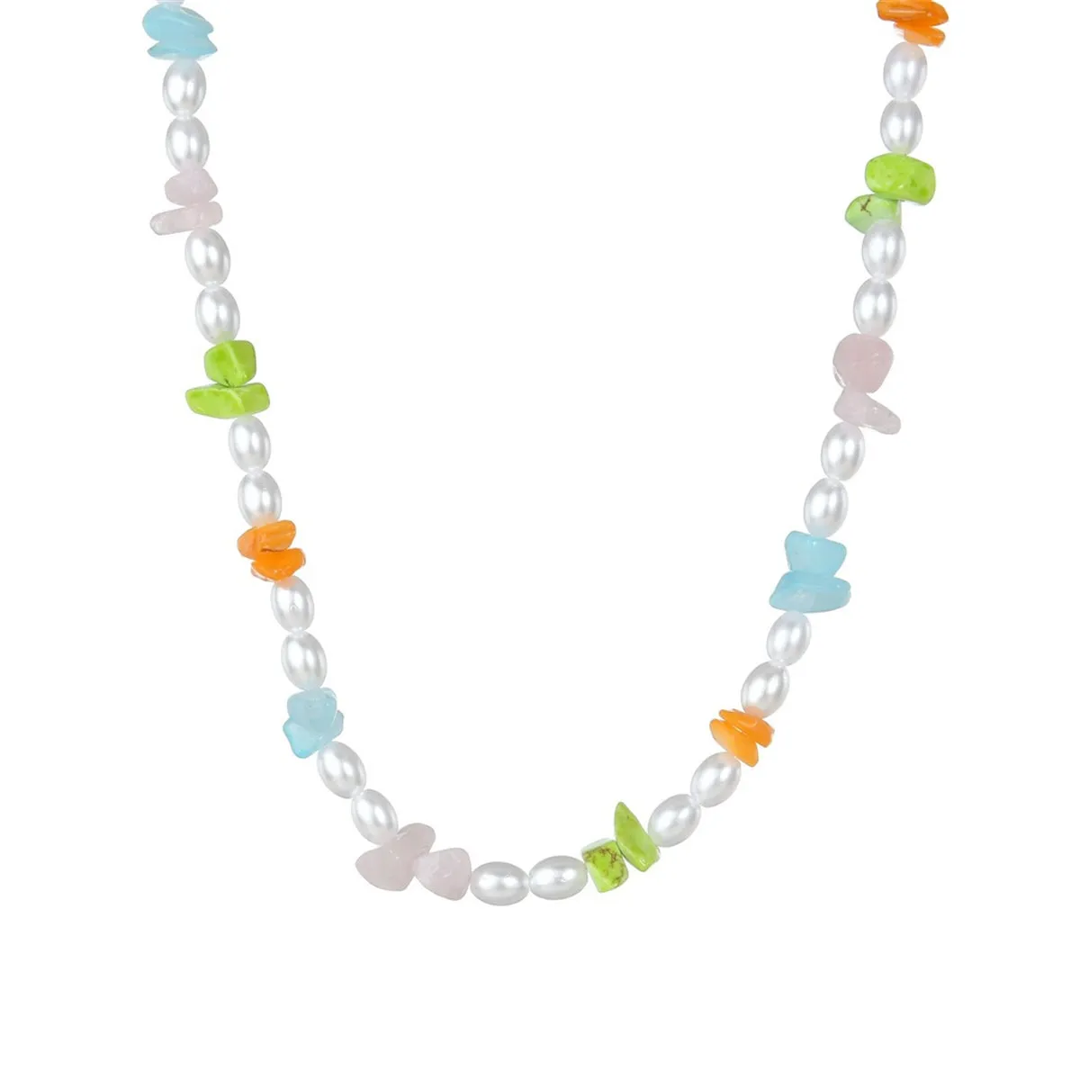 Pastel Quartz & Pearl 18K Gold-Plated Beaded Necklace