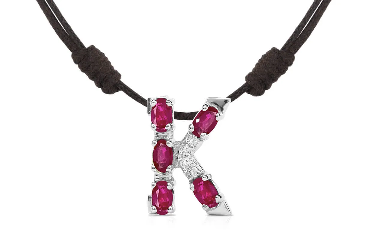 Pendant Letter K Initial 18kt Gold
