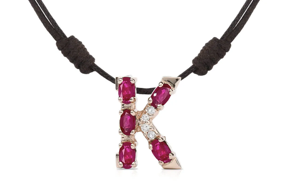 Pendant Letter K Initial 18kt Gold