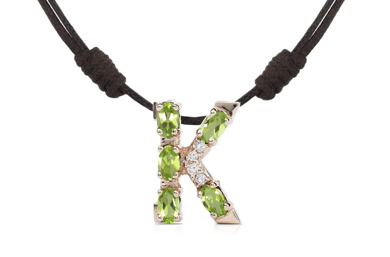 Pendant Letter K Initial 18kt Gold
