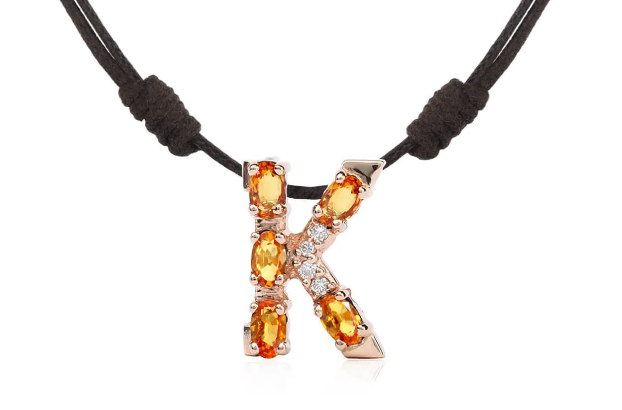 Pendant Letter K Initial 18kt Gold