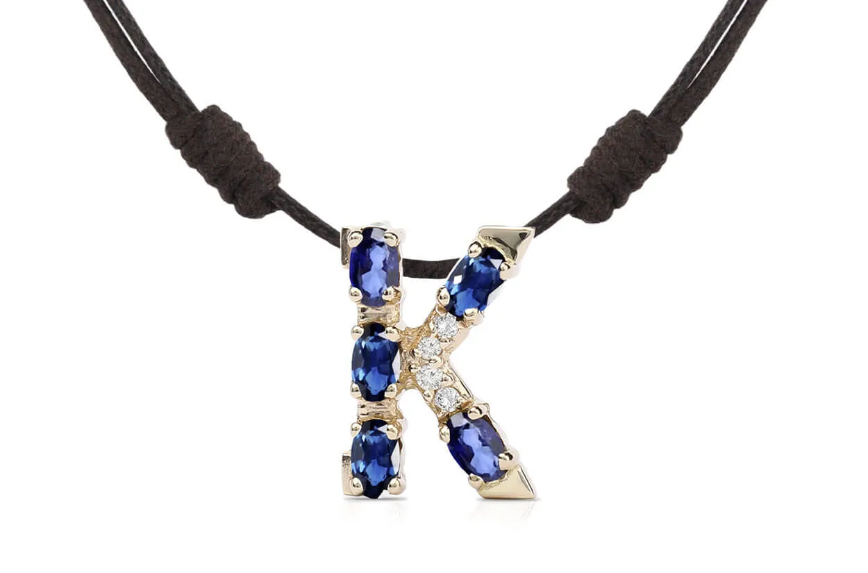 Pendant Letter K Initial 18kt Gold