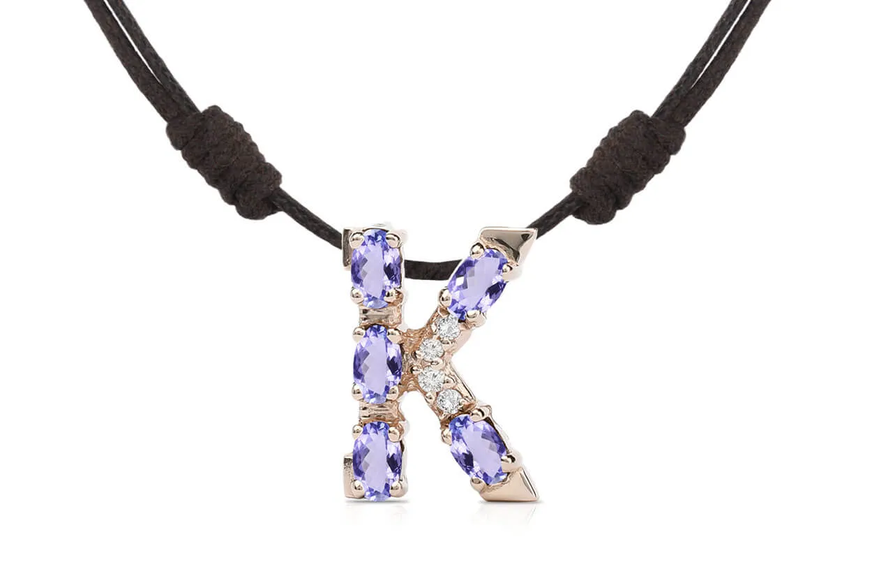 Pendant Letter K Initial 18kt Gold