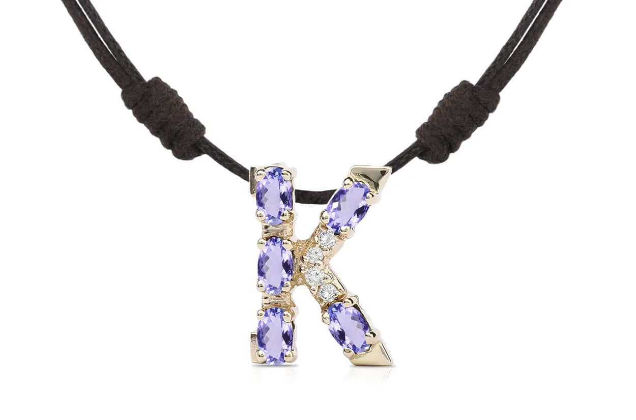 Pendant Letter K Initial 18kt Gold