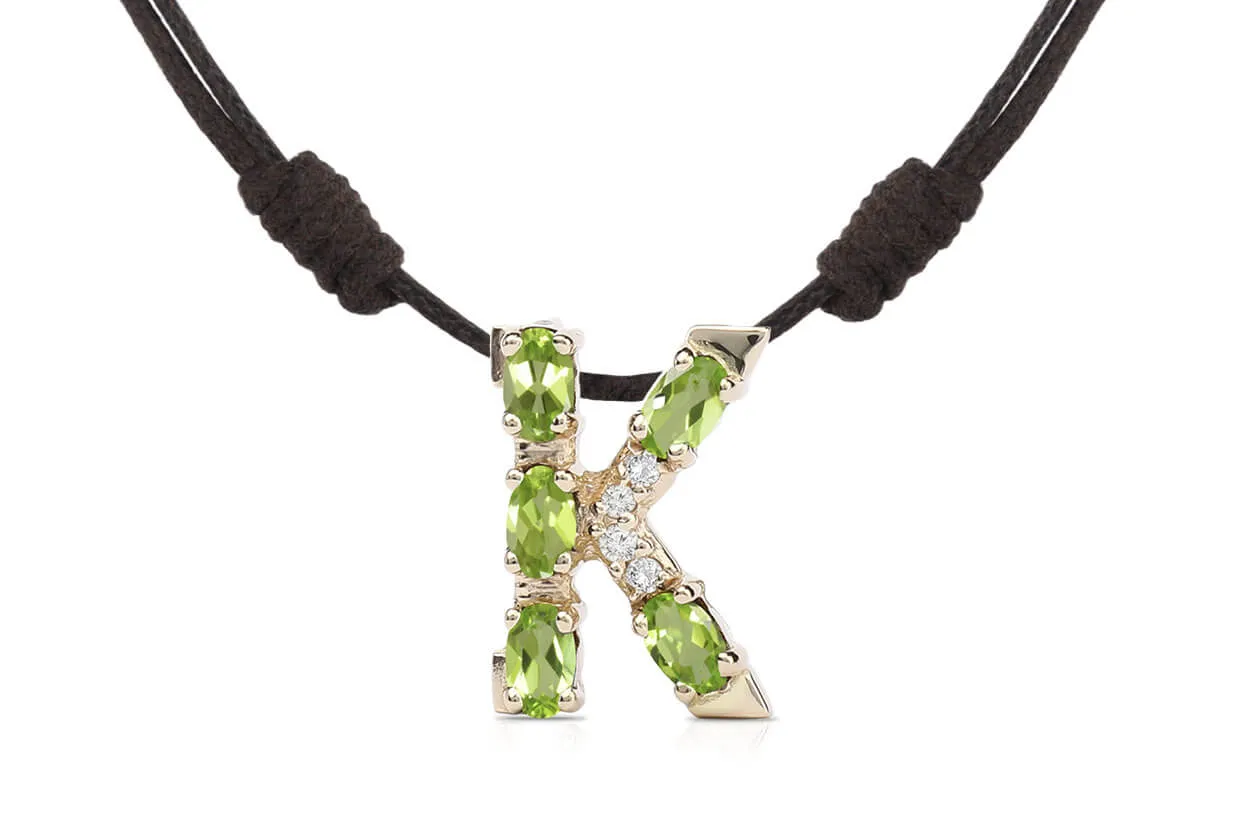 Pendant Letter K Initial 18kt Gold