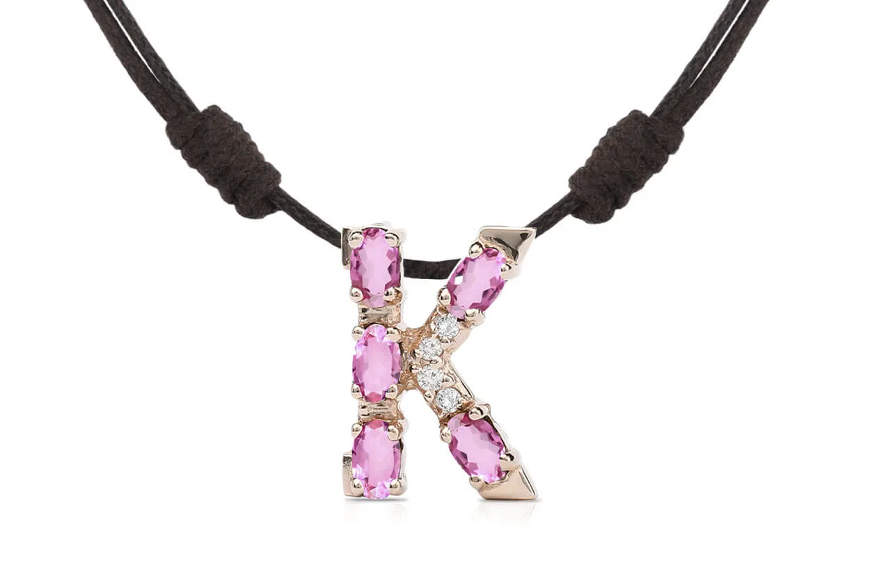 Pendant Letter K Initial 18kt Gold