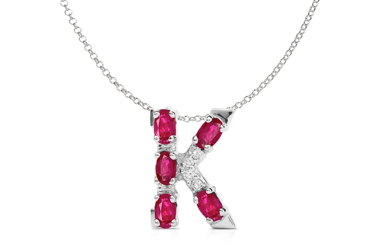 Pendant Letter K Initial 18kt Gold