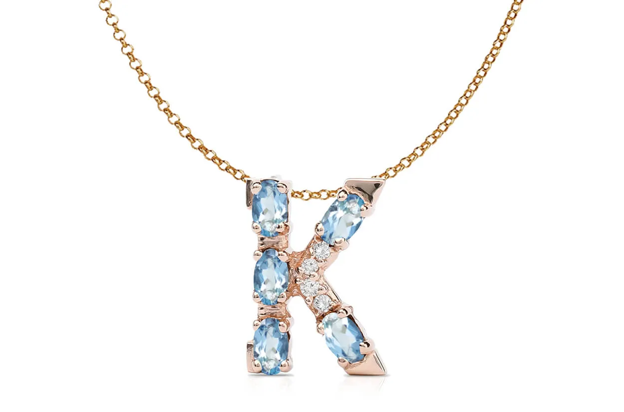 Pendant Letter K Initial 18kt Gold