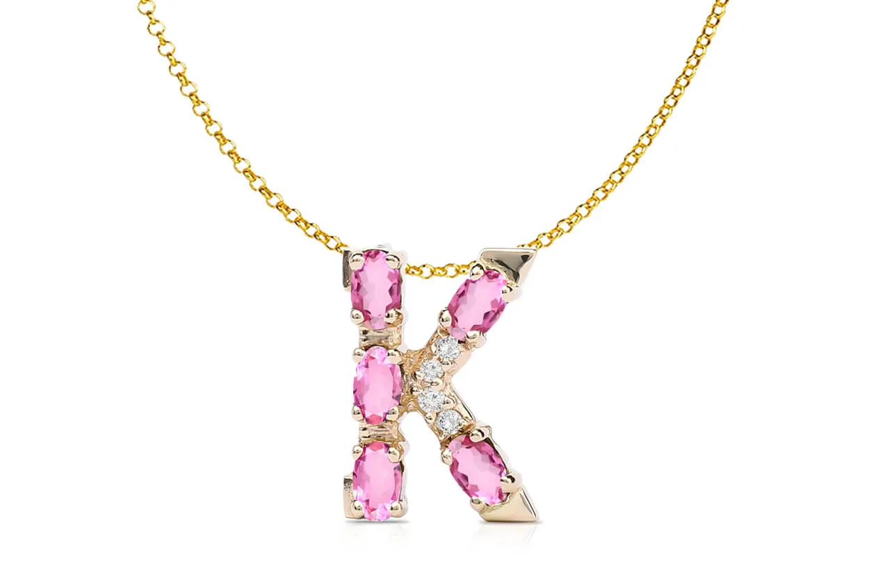 Pendant Letter K Initial 18kt Gold
