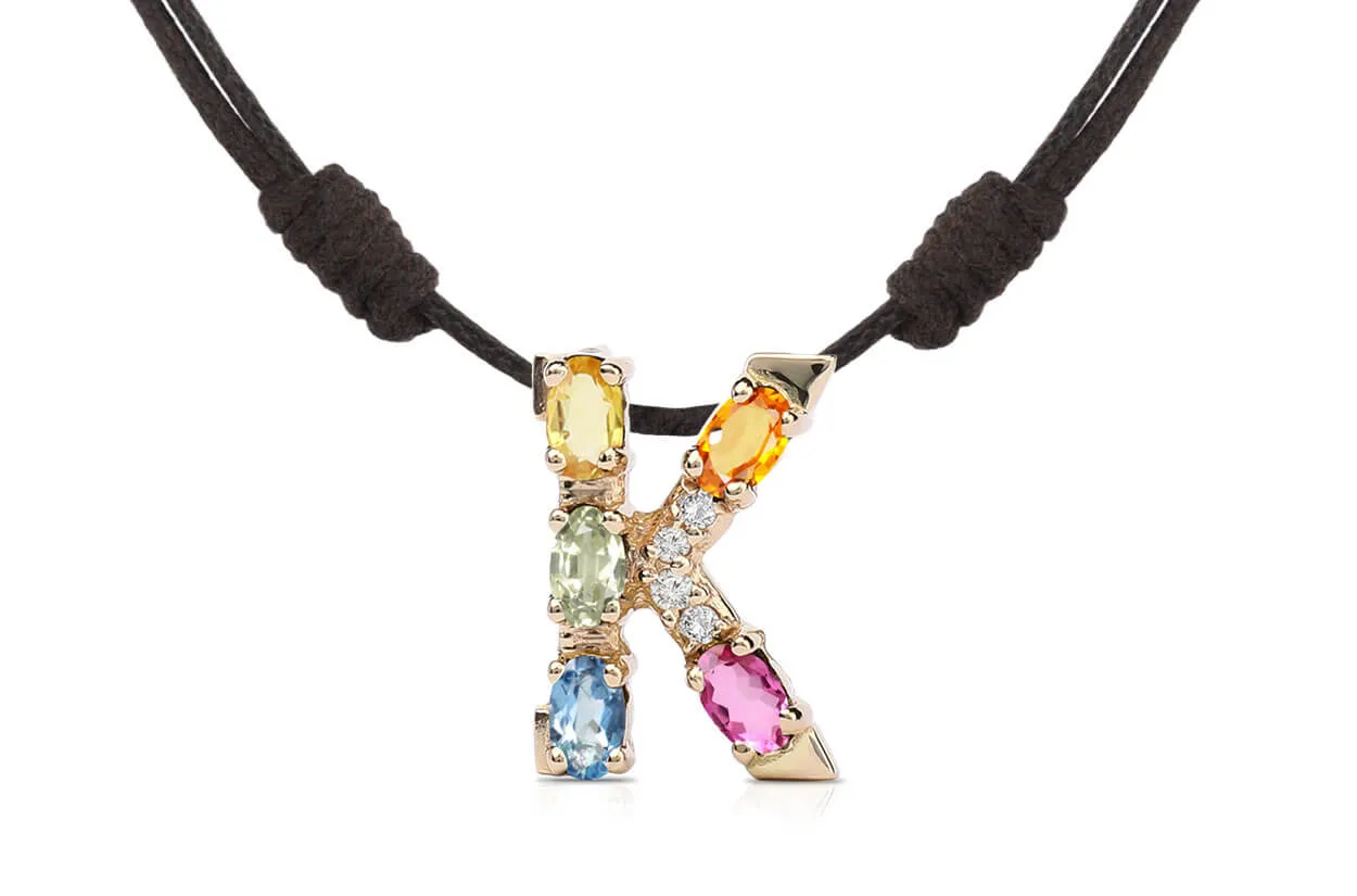 Pendant Letter K Initial 18kt Gold