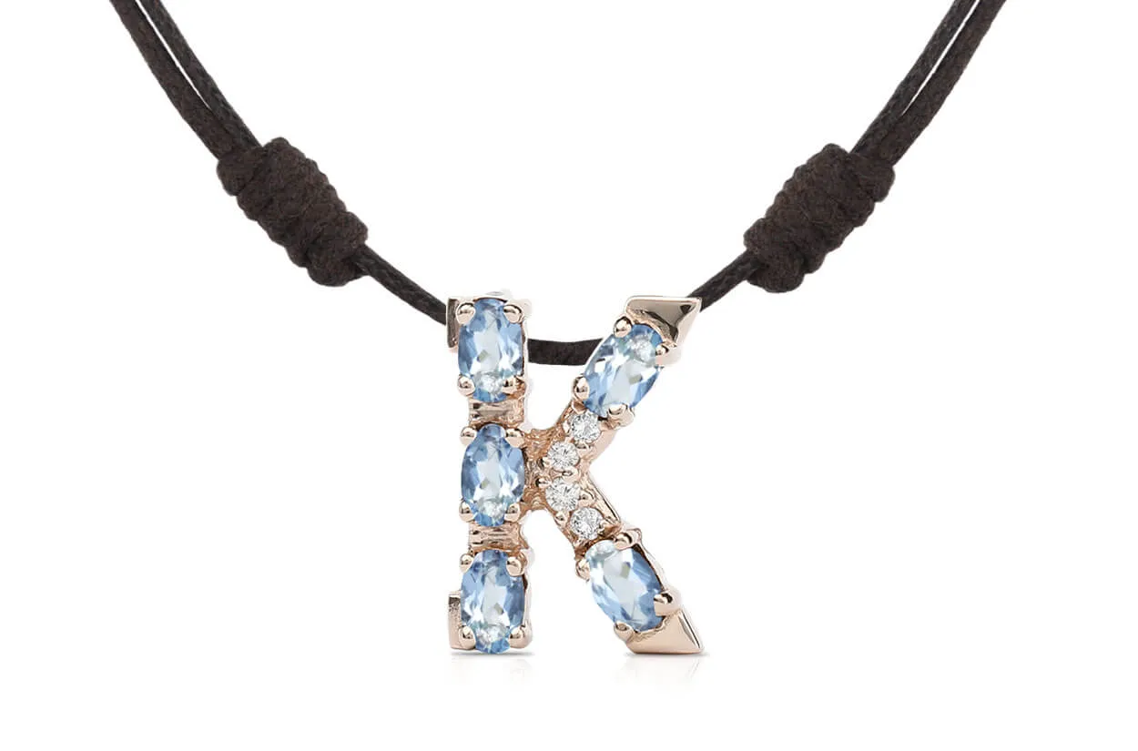 Pendant Letter K Initial 18kt Gold
